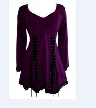 Stylish Long Sleeve Lace Spliced Women’s Blouse Victorian Gothic Renaissance Corset shirt Top plus size Steampunk Clothing