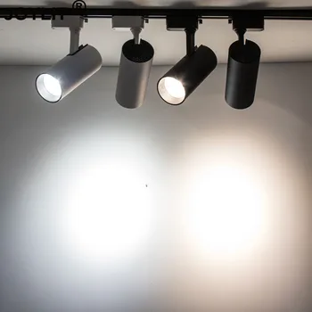 

1pcs/lot cob 10w 20W 30W led track lighting 85V-AC265V white black shell rail ceiling light spotlight