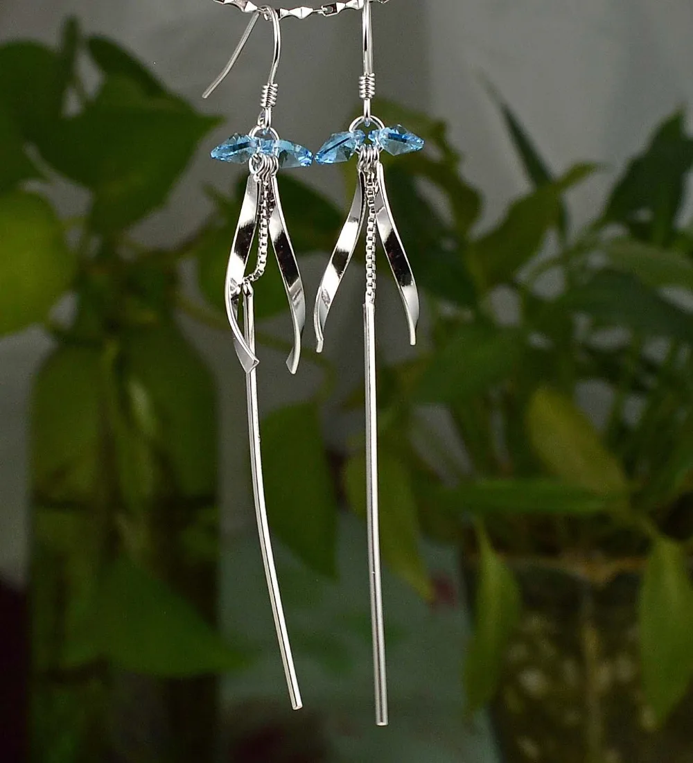 

Guarantee Plain 925 Sterling Silver, Crystal Earrings, 75 mm, 2.8 g, EA31110-B