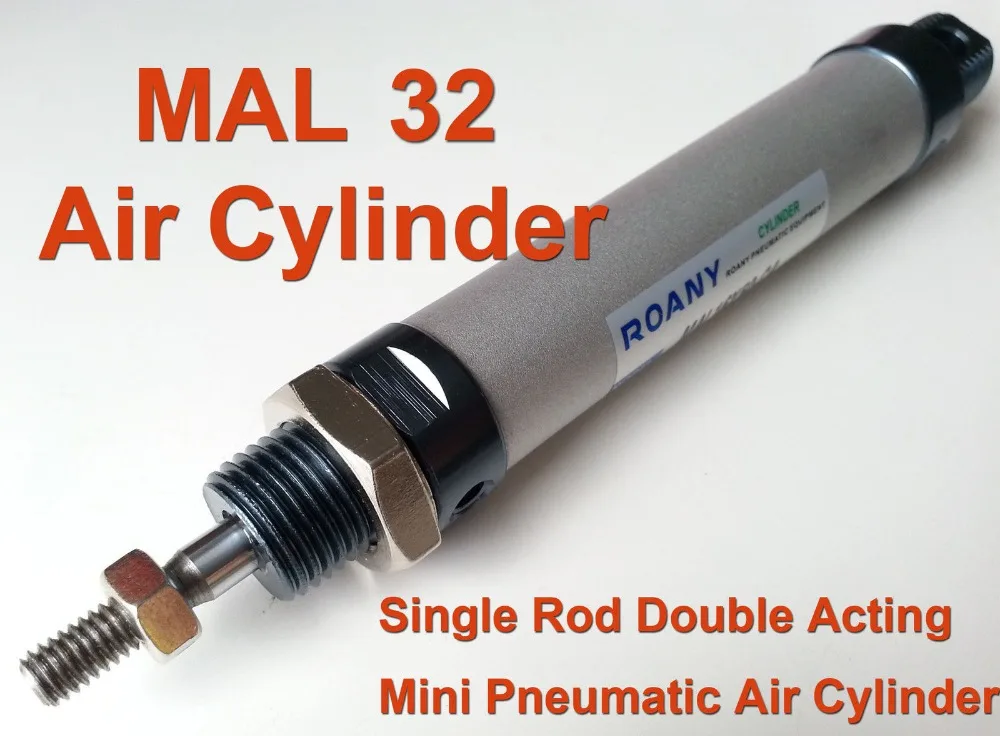 

MAL 32mm Series Length 25mm to 500mm Single Rod Double Acting Mini Pneumatic Air Cylinder MAL 32 x 25 to 500
