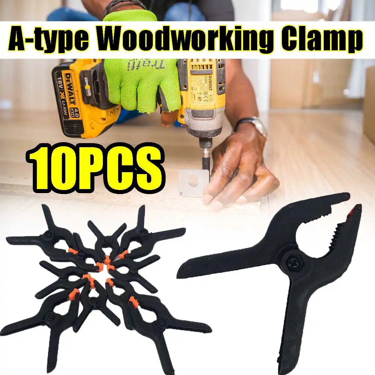 

10pcs 3/2'' A-type Clamps Spring Clamps DIY Woodworking Wood Clips Hardware Making Fastener Fixed Clamp Wood Clips Hardware Tool