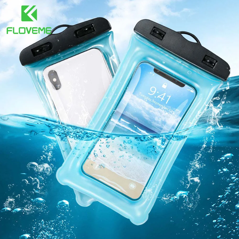 FLOVEME غطاء هاتف مضاد للماء ل فون 7 8 زائد XR X السباحة كيس مزموم لسامسونج S10 هواوي P20 لايت الحقيبة السباحة للماء حالة