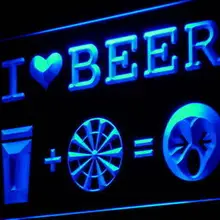 I935 I Love Beer Dart чашечка декор для паба свет знак включения/выключения 20+ цвета 5 размеров