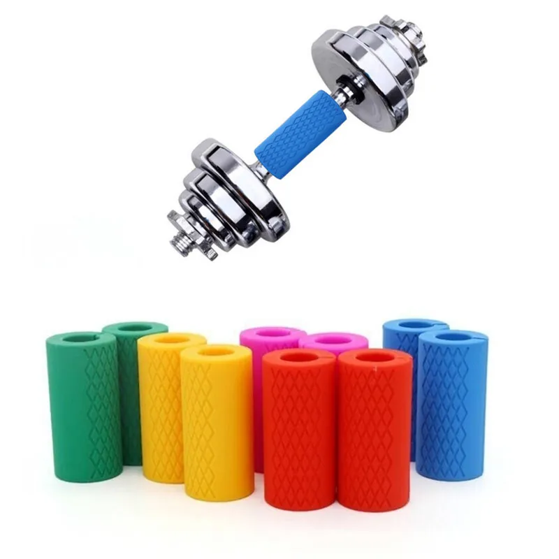 

1 Pair Silicone Dumbbell Thick Bar Handles Pull Up Weightlifting Support Barbell Grips Anti-slip Protect Pad Fitness Fat Grip