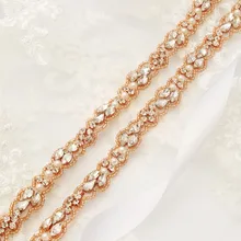 MissRDres тонкий Beade пояс невесты Стразы Свадебное Платье Пояс розовое золото Кристалл Свадебный Пояс для невесты платье подружки невесты JK883