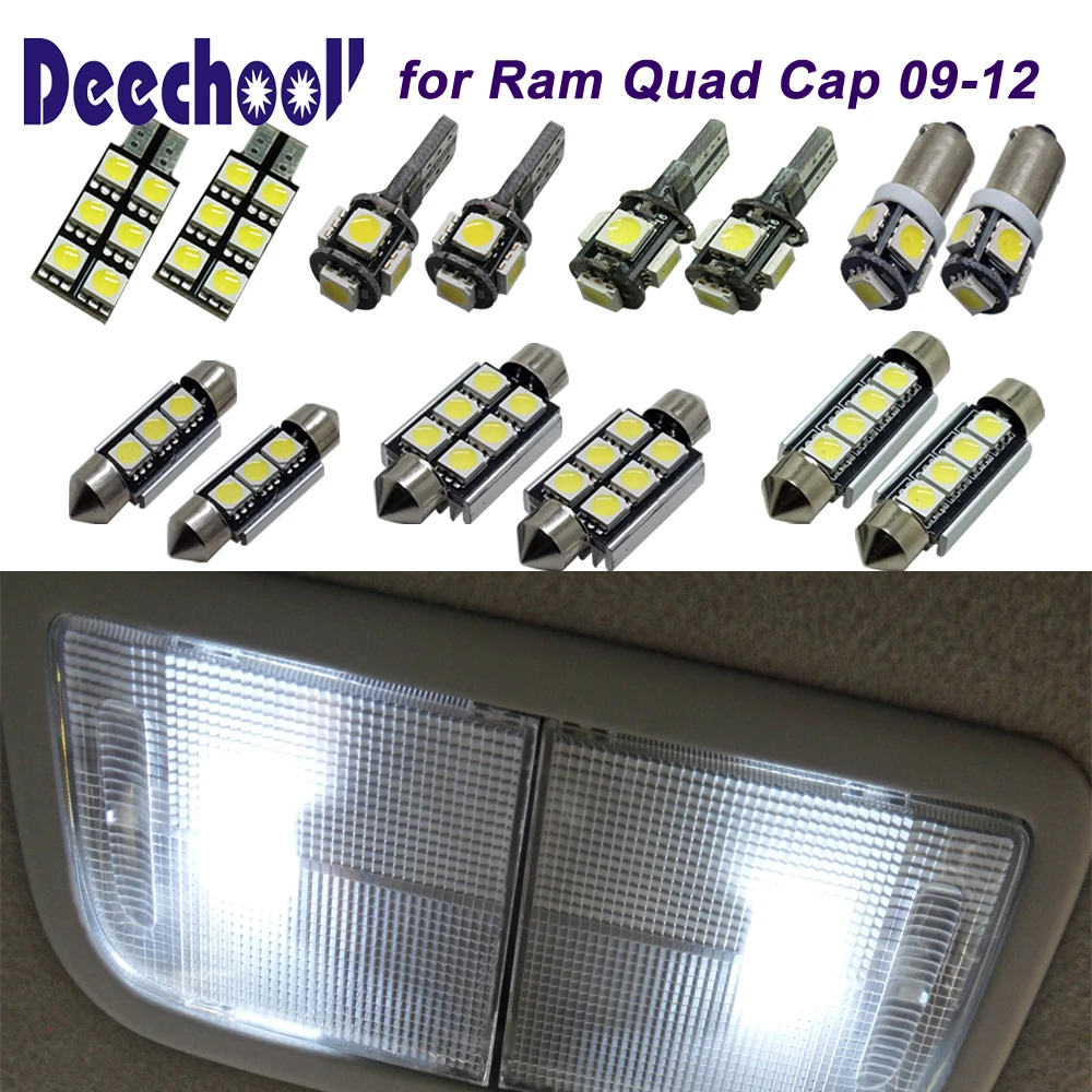 СВЕТОДИОДНЫЙ Автомобильный светильник deechooll 5 шт. для Dodge Ram Quad Cap холодный белый салона 2009 2012 чтения|lights for dodge
