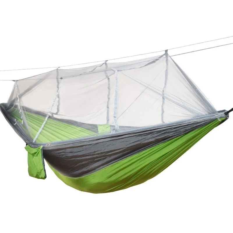 Сверхлегкий гамак-палатка с москитной сеткой Для Путешествий, Походов, Походов, Кемпинга, двойной Hamac Rede Hamaca Hangmat - Цвет: green grey