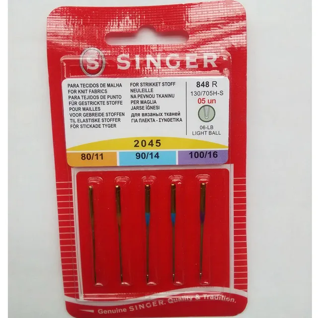 Singer Premium Ball Point Sewing Machine Needles 2045 Sizes 80/11,100