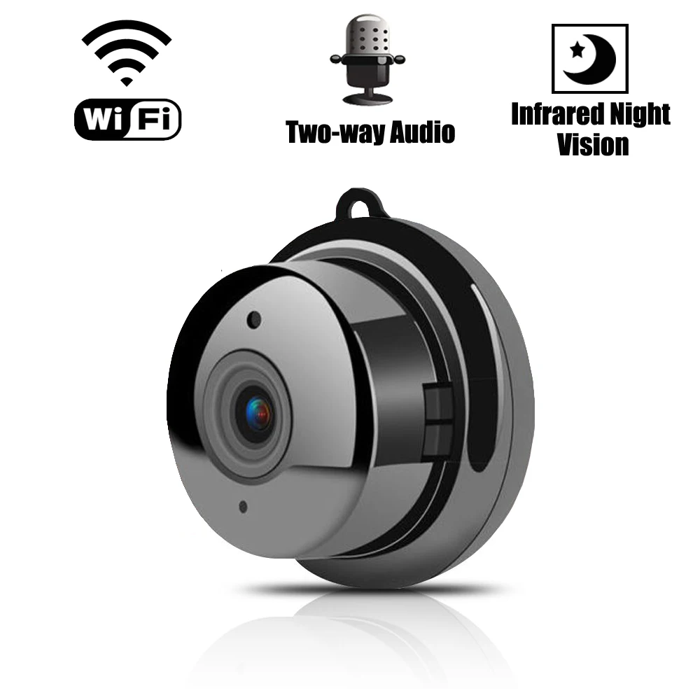 Baratos Seguridad para el hogar HD Mini cámara inalámbrica WiFi pequeña IP CCTV cámara infrarroja visión nocturna detección de movimiento ranura para tarjeta SD aplicación de Audio