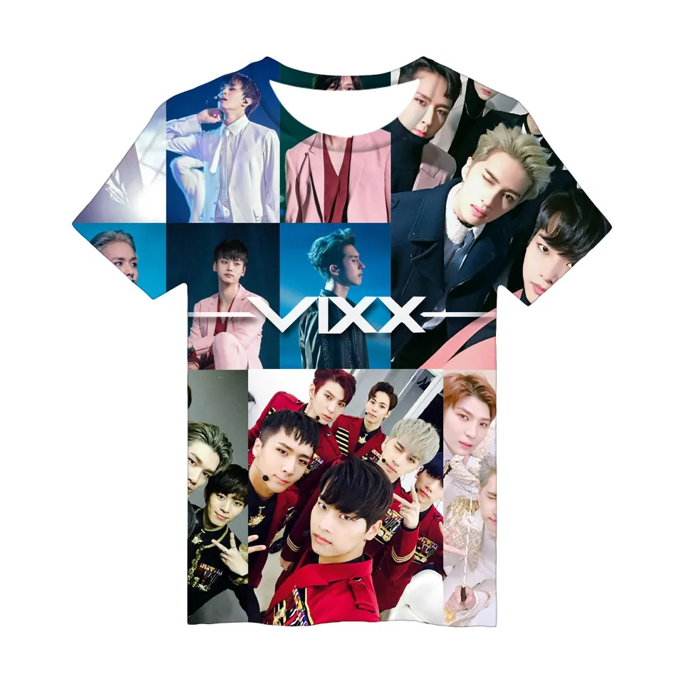 KPOP 2018 VIXX Корейская летняя популярная 3DT рубашка с принтом для девушек поклонников
