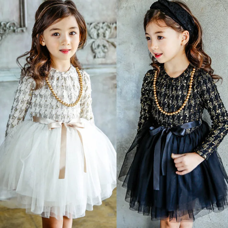 

Girls winter dresses 2016 toddler plaid vintage Princess Dress long sleeve Children kids clothes Clothing winter wedding party