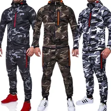 ZOGAA 2019 Spring Camouflage Hoodies Men Zipper Cardigan Hooded Sweatshirts Fashion Print Sportswear Men's Slim Fit Tracksuit