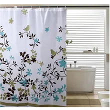 Rideau de douche classique imprimé Floral avec crochets, 1.8x1.8m d'épaisseur, rideau de salle de bain en PEVA étanche, 1 pièce/lot