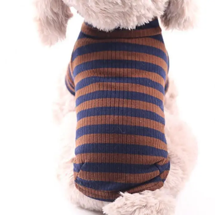 1 шт. Одежда для собак и щенков полосатая эластичная дышащая милая мягкая одежда подарок KM88
