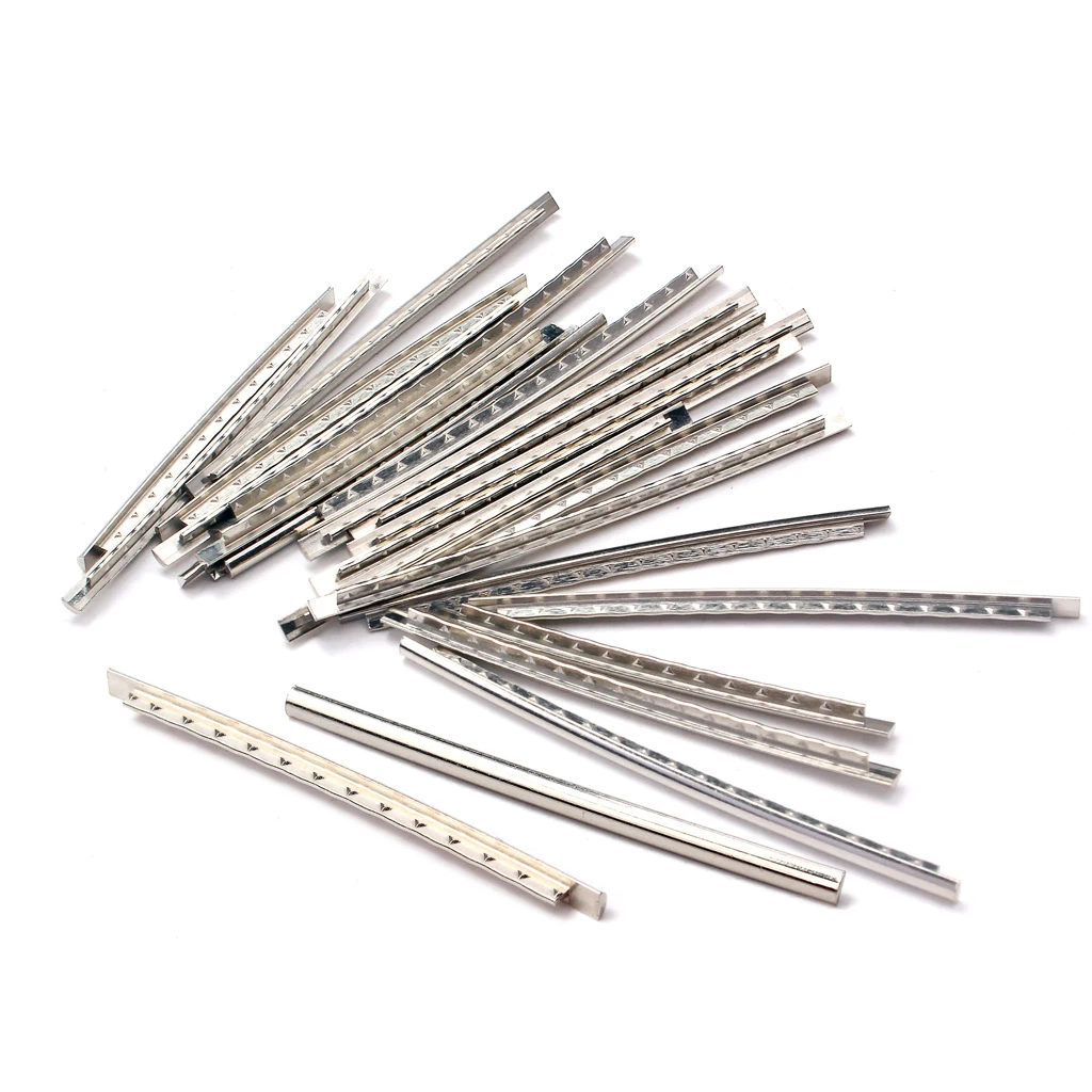 24 Pieces Bass Guitar Fret Wire Bass Electric Guitar Replacement for Musical Parts Nickel 238x69x50mm
