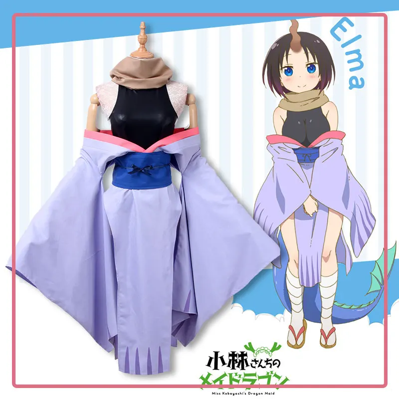 Бесплатная доставка аниме Kobayashi san Chi no Maid Dragon костюмы для косплея Miss Kobayashi's Elma