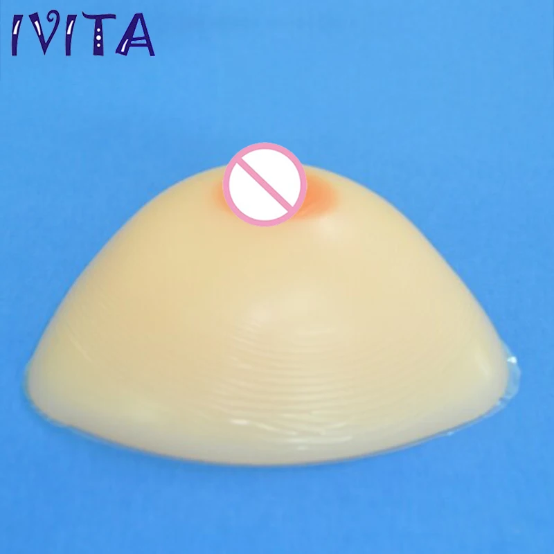 2800g/pair Beige Triangle Realistic Silicone Artificial False Fake Breast Forms Fake Breast For Men Crossdress Mastectomy