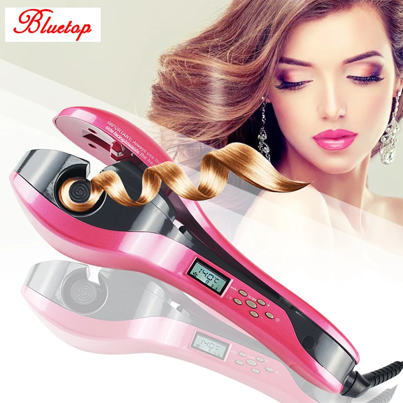 Professional Automatic Salon Ceramic Hair Curler Iron Wand with Negative Iron LCD Display Hair