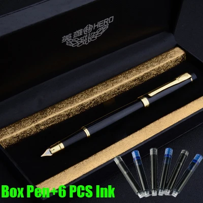 Новое поступление бренд Hero 3802 роскошный чернильный фонтан ручка для офисных работников быстрая подарочная ручка - Цвет: Fountain Pen And Box