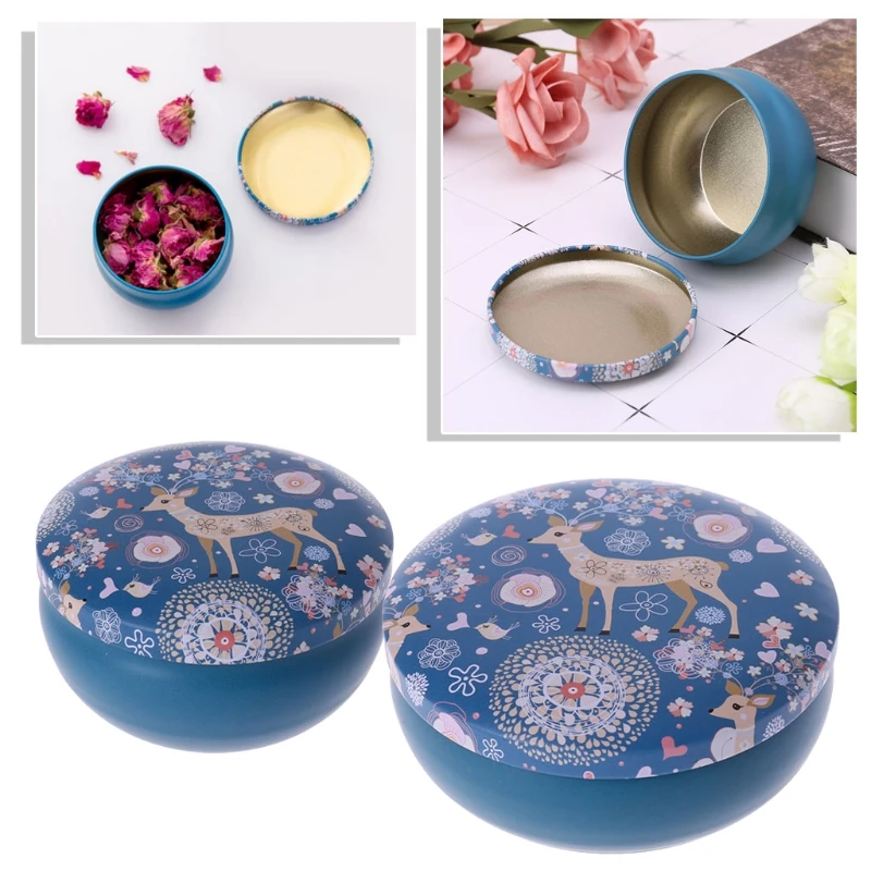 

Christmas Elk Design Metal Tea Candy Coin Storage Box Organizer Container Case