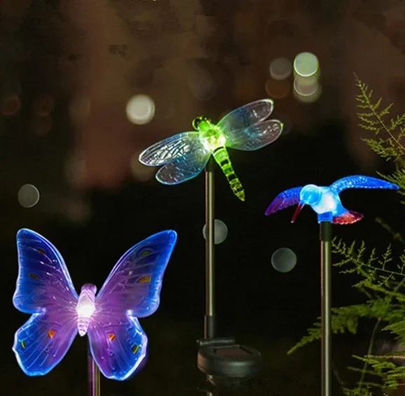 Solar Color Changing Led Light Outdoor Dragonfly Erfly Bird Type Solar Color Changing Led Light Outdoor Dragonfly Erfly Bird Type Lamp Garden Decor