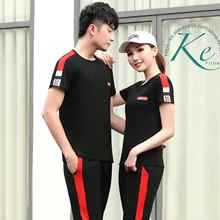 KE спортивный комплект из 2 предметов, унисекс, для мужчин и женщин, для бега, для фитнеса, лето, костюм, спортивный костюм для мужчин и женщин, быстросохнущая тренировочная одежда, большой размер