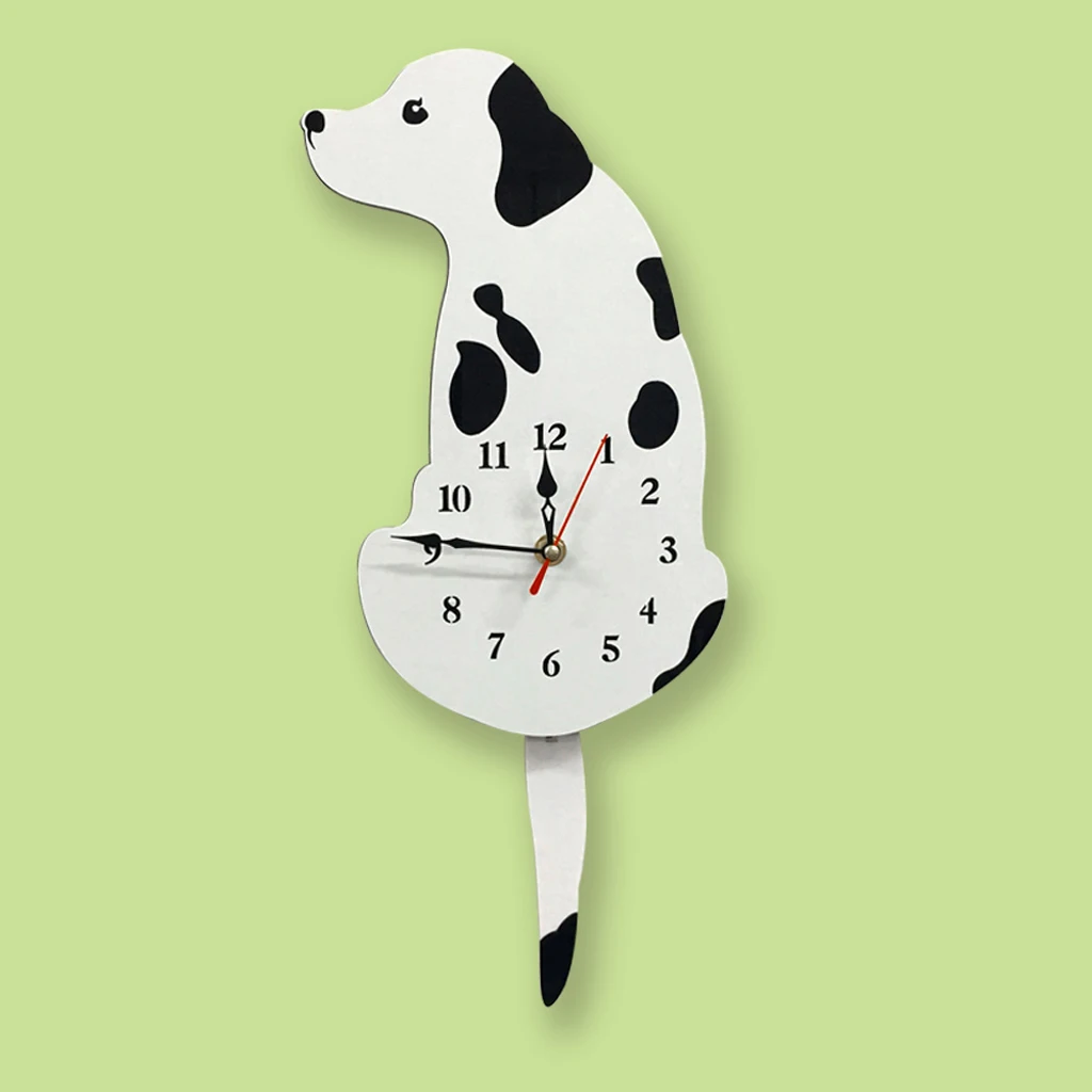 Cute Tail Wagging Labrador Dog Decor Clock Kds Room Cartoon Wall Clock Time Watch Decor Prop Ornament	