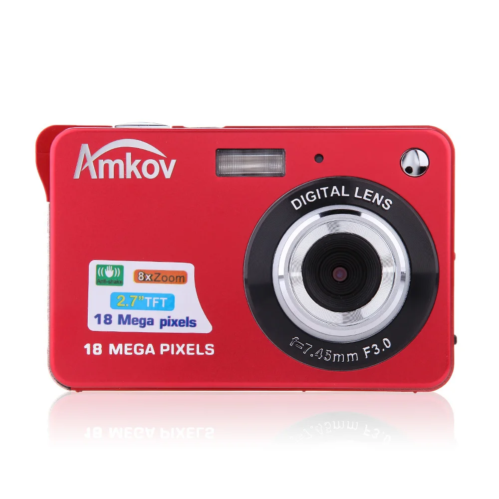 3 цвета! Новинка 1280*720 HD мини цифровая камера 18MP 2," TFT 8x Zoom Smile Capture Anti-shake видеокамера