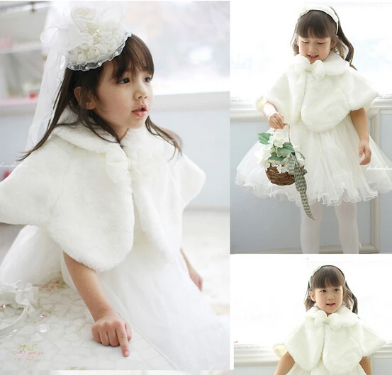 2016 Fur shawl winter flower girl fur shawl female child cape fur shawl