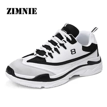 ZIMNIE/брендовые массивные кроссовки; трендовая обувь на толстой подошве для папы; мужская обувь на шнуровке в стиле пэчворк; красивые мужские кроссовки, увеличивающие рост; размеры 36-44