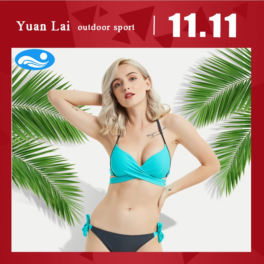 

2018 YuanLai Bikini Swimwear Low Waisted Swimsuit Female Swimming Suits Thong Bathing Swim Suit Swimwear Women Thong Bikini