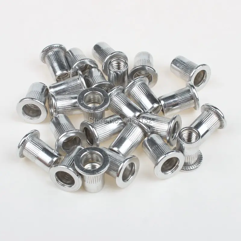 

25pcs Aluminum Flat Head Rivet Nut M4 Convenient Use Silver
