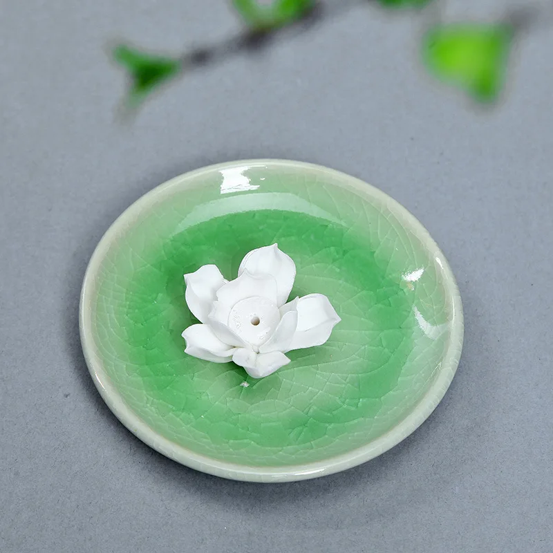 Керамическая курильница двойного назначения ручной работы Jingdezhen|lotus incense burner|incense