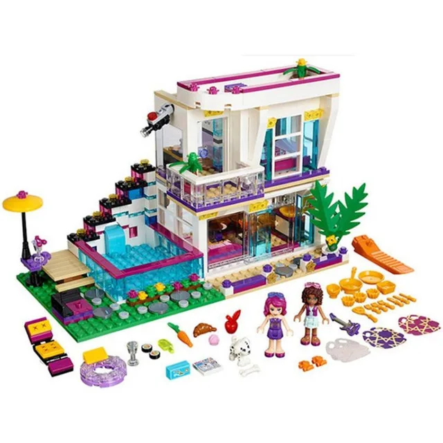 

Friends Girl Series 644pcs Building Blocks kids toys Livi's POP Star House Designer toy gifts Compatible Legoe 41135