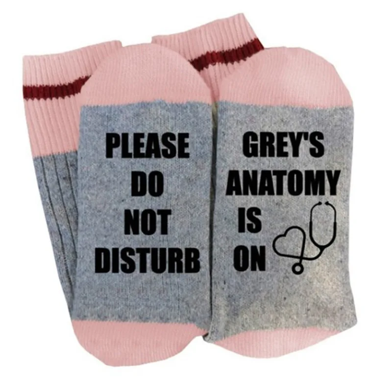 

PLEASE DO NOT DISTURB GREY'S ANATOMY IS ON Socks Women Funny Letters Ankle Casual Socks