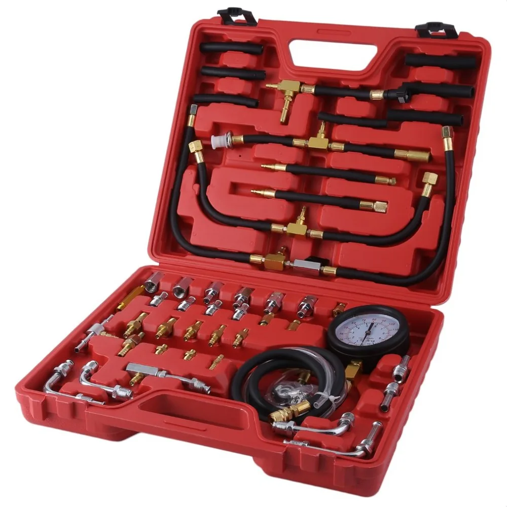 

Professional Gasoline Pressure Tester Compression Meter Automotive Tools 0-10 Bar Fuel Injection Pressure Tester Kit for Car NEW