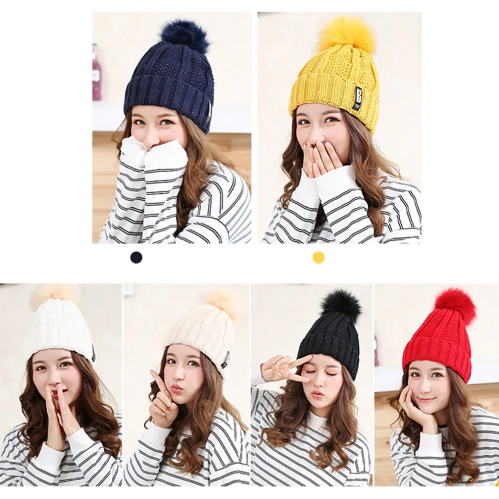 

100% Brand New Women Spring Autumn Winter Hats Beanies Knitted Cap Crochet Hat Ear Protecting Casual Solid Color Wool Cap