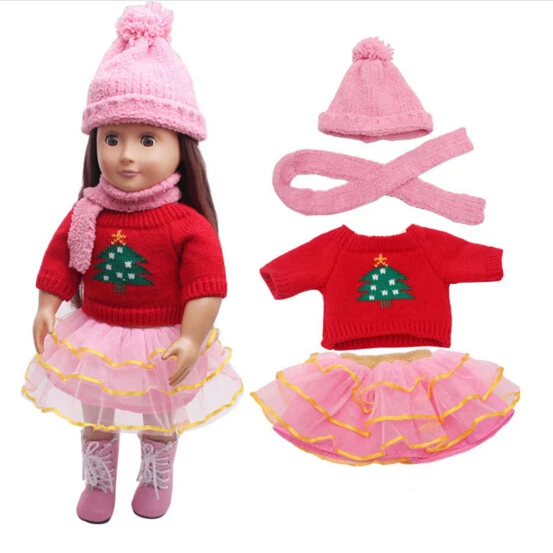 Кукла шляпа и шарф для 43 см baby Doll Костюм 18 дюймов девочка кукла зимние наборы