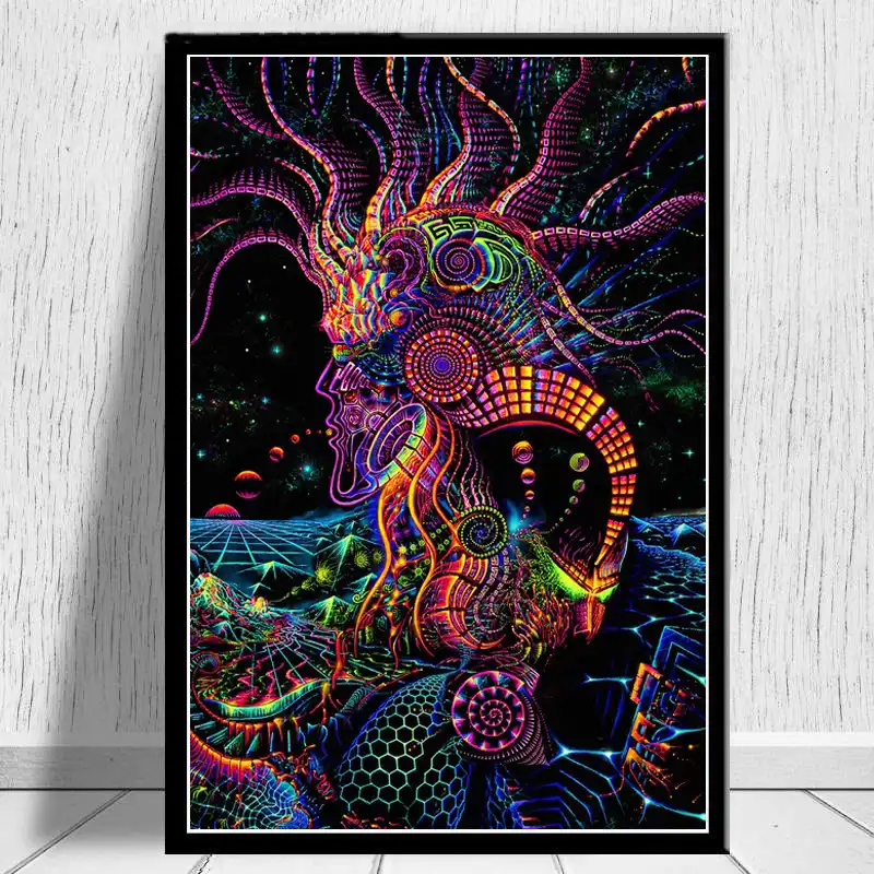 Abstract Blacklight Paintings Art Psychedelic Trippy Poster