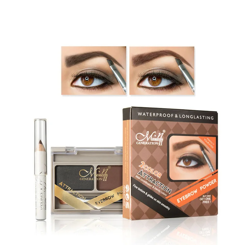 1pc waterproof Long-lasting Eyebrow Powder Modified Eyebrow Eye Shadow Makeup Eyebrow Powder Palette with Brush Eyebrow Makeup