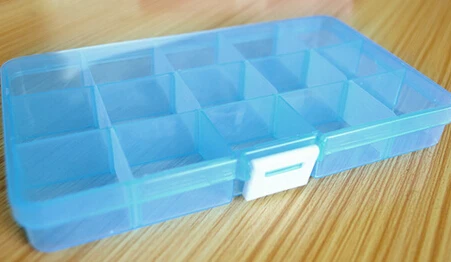 New Plastic 15 Slots Adjustable Jewelry Storage Box Case Craft Organizer Beads storage boxes - Color: as picture