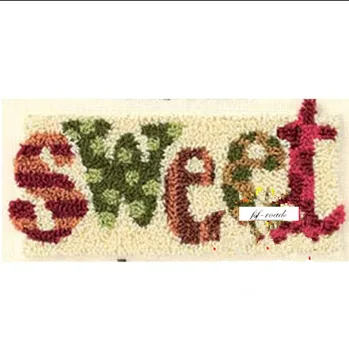 

Sweet latch Hook Rug Kit DIY Unfinished Crocheting Yarn Mat Latch Hook Rug Kit Floor