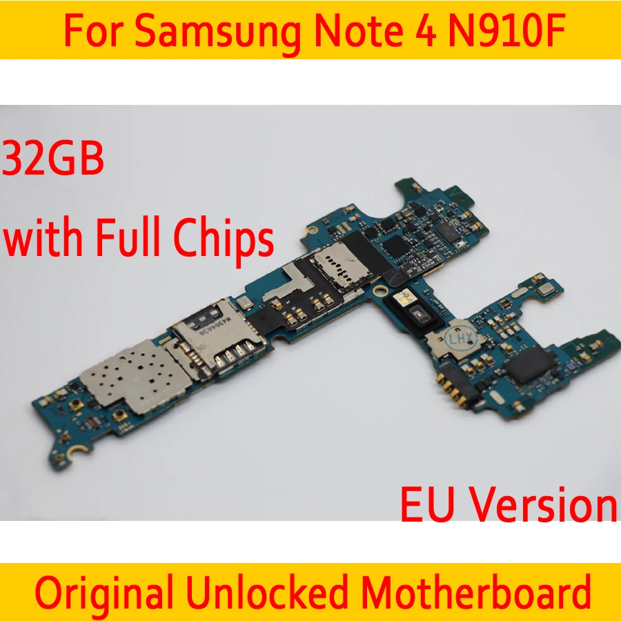 

EU Version For Samsung Galaxy Note 4 N910F Motherboard,Original unlocked for Note 4 N910F Mainboard + Full Chips,Free Shipping