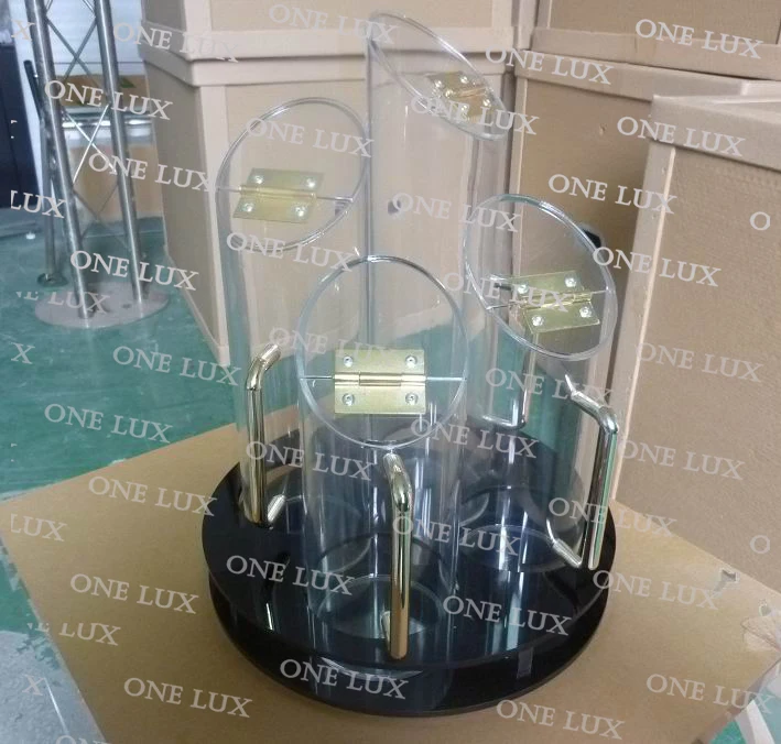 Одна люкс акриловая 4 трубки тара для крупы, черный Lucite еда для кувшина органайзера, посуда Perspex