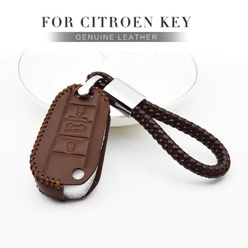 

Car Key Ring Cover Fob For Citroen C1 Berlingo C8 C3 C4 Cactus Xsara Picasso Ds3 Ds5 Ds4 C4L Geuine Leather Key Protection Case