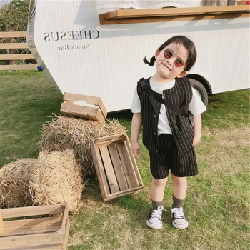 

Unisex Clothing Set Fashion Striped Vest Shorts 2pcs Sport Suit for Girl Boy Tracksuit Kids Clothes Summer 2 3 4 5 6 Y Baby 2pcs