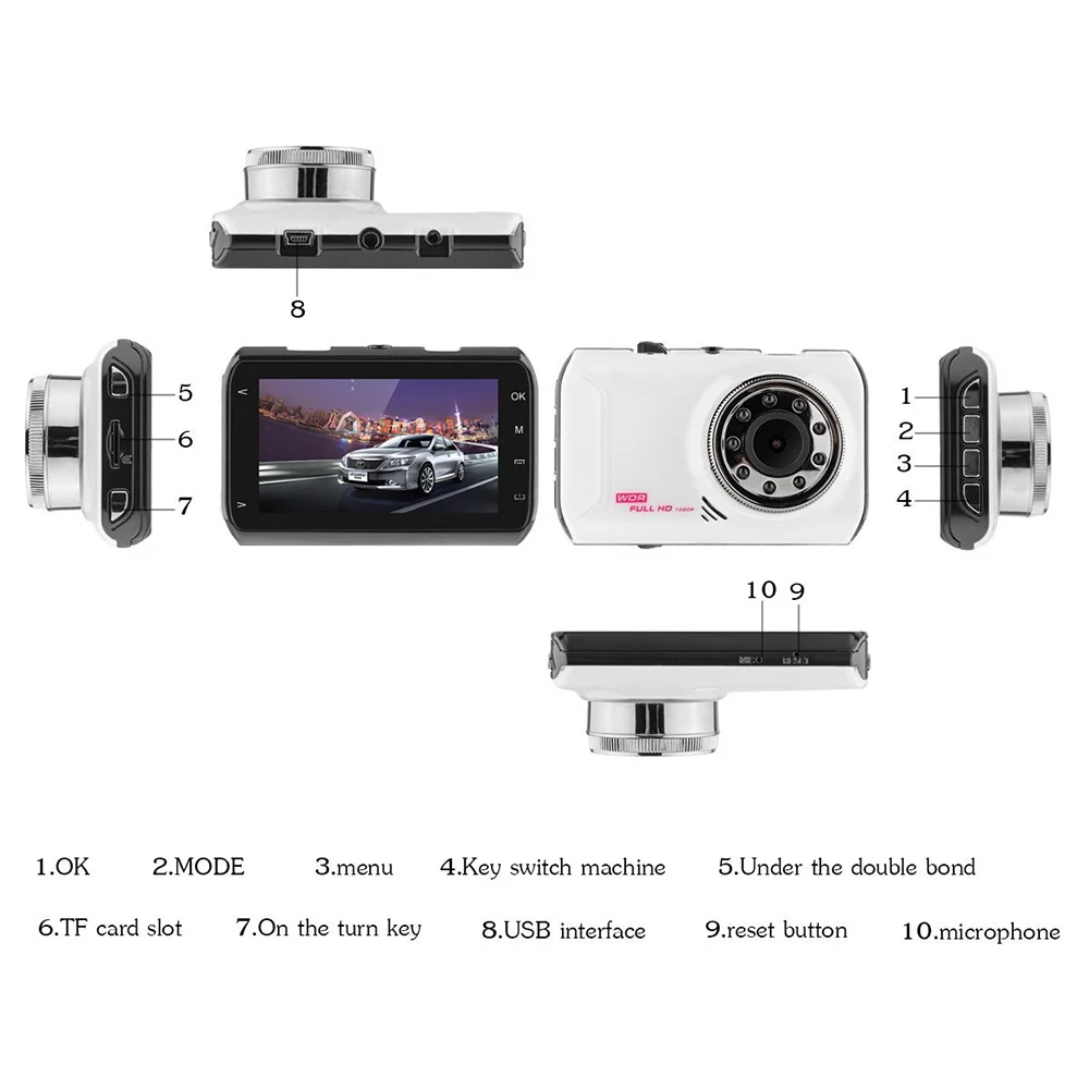 Novatek 96223 Новый Мини Автомобильный видеорегистратор Full HD 1080P с акселерометром