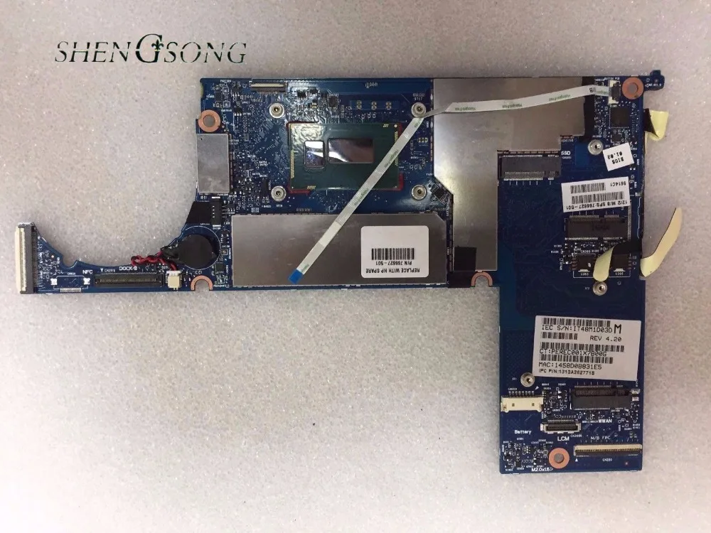 

766627-001 Free Shipping FOR HP pro x2 612 g1 Tablet Motherboard 6050A2627701-MB-A02 DDR3L i5-4202Y CPU 4G RAM 766627-501