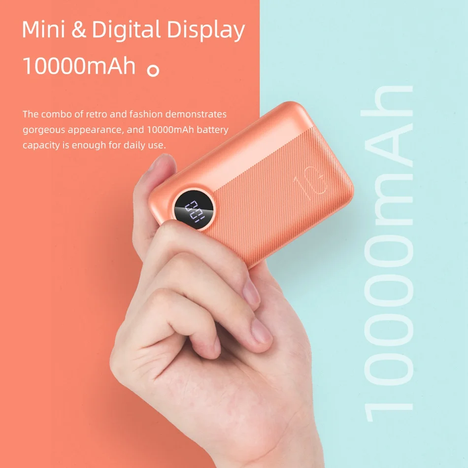 ROCK Mini power Bank 10000 мАч светодиодный дисплей USB C PD Быстрая зарядка 3,0 18 Вт мини-камера PD power bank 3A Быстрая зарядка Внешняя батарея