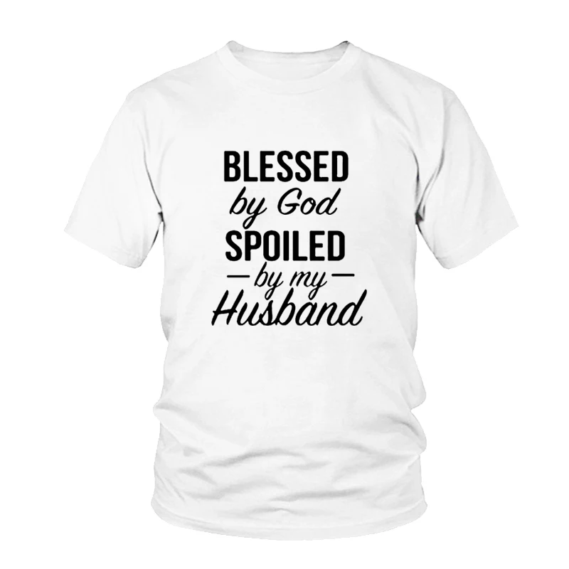 Женская футболка с надписью Blessed By God футболки героями мультфильма испорченный